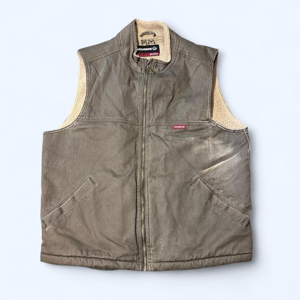 Grunge Brown Sherpa Work Vest by Wolverine!